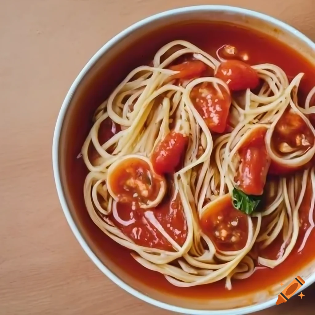 Bowl of pasta with tomato sauce