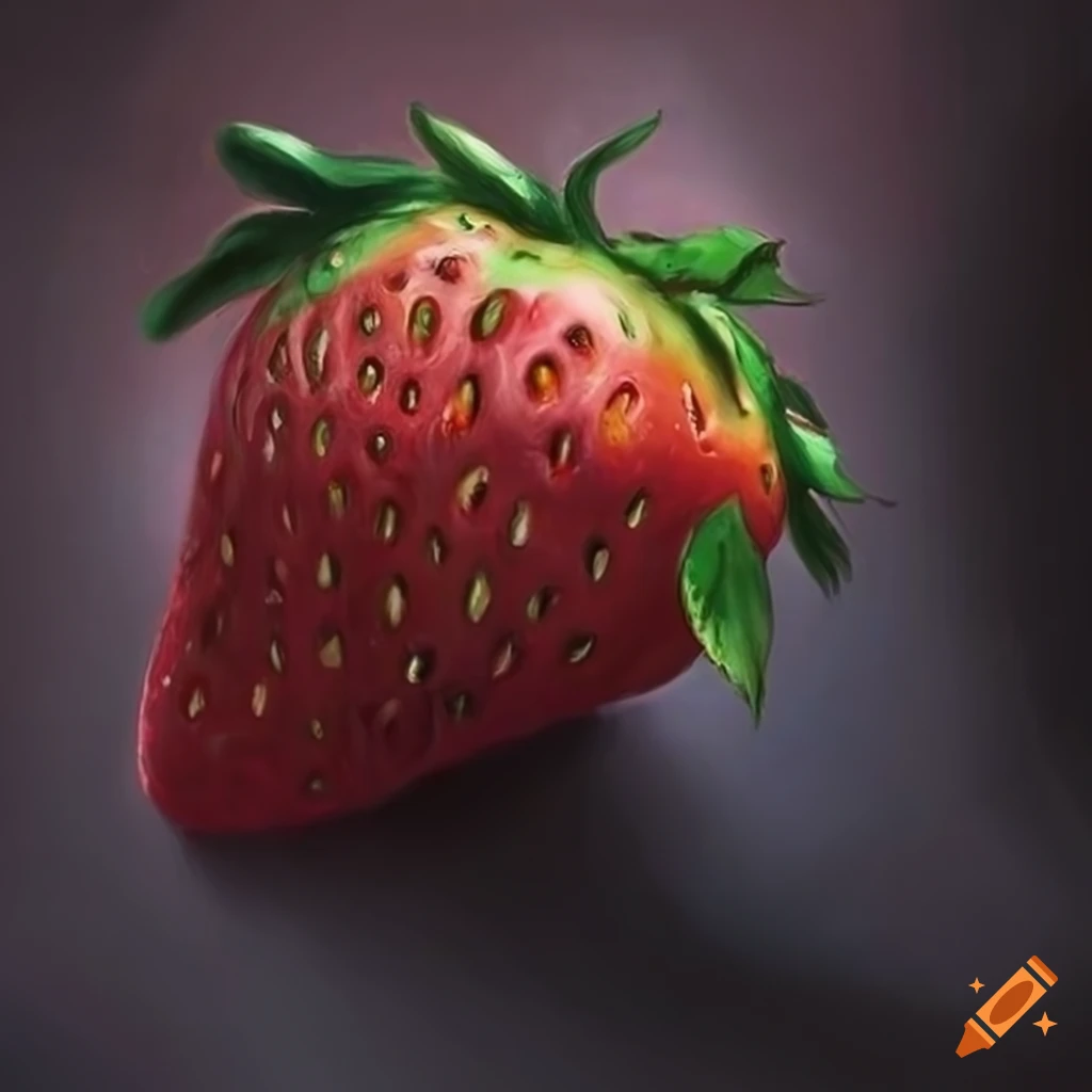 Detailed tonalism style strawberry inspired by Alyssa Monks