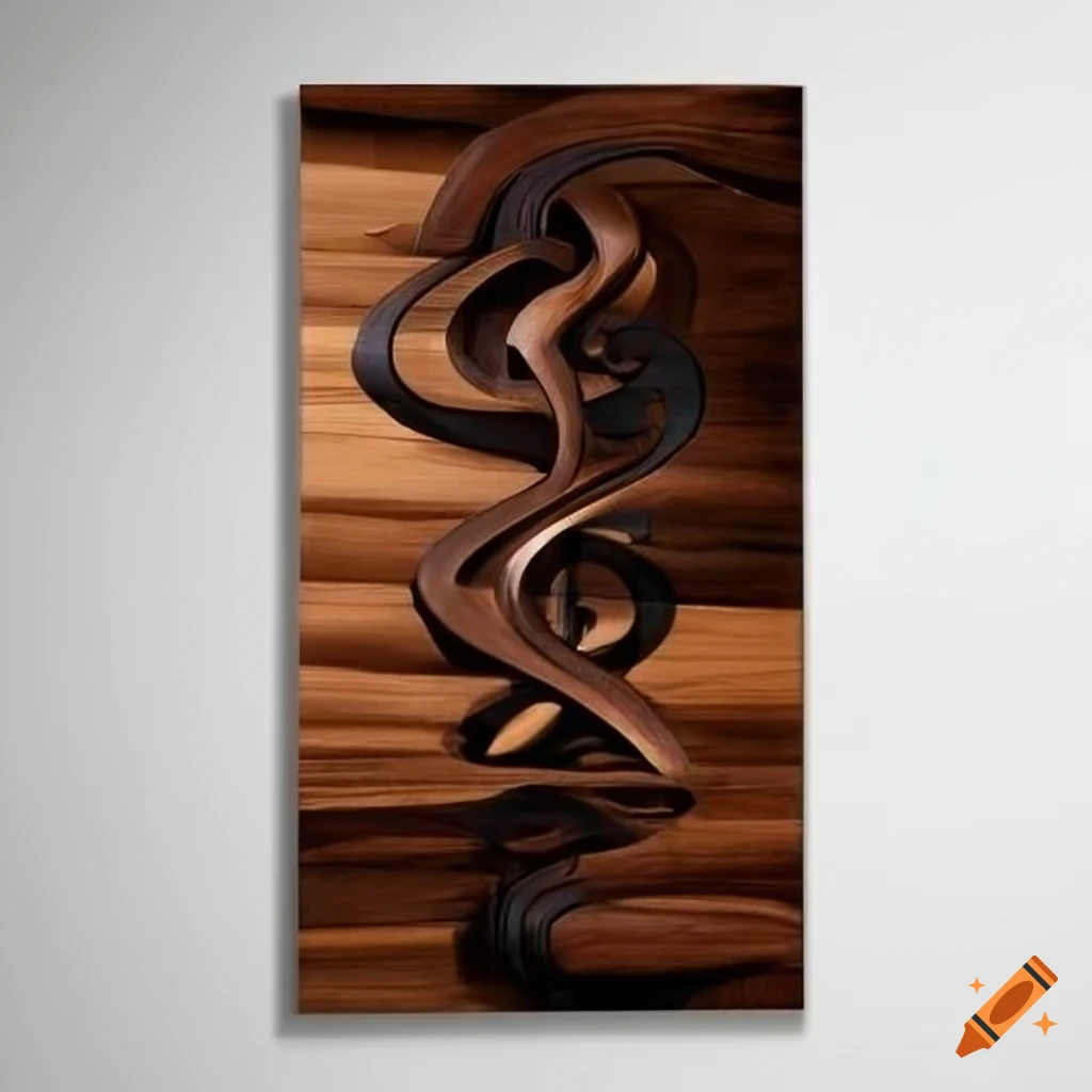 Black walnut wall art with masculine carvings and moderate detailing on ...