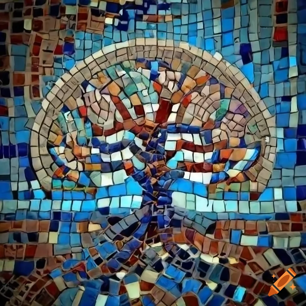 Intricate mosaic art of a beautiful tree