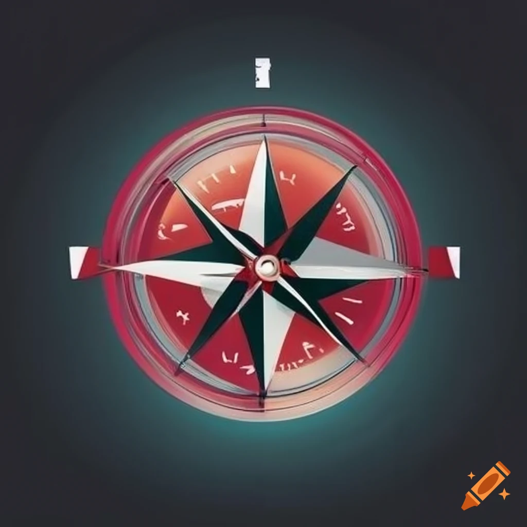 Vector illustration of a compass