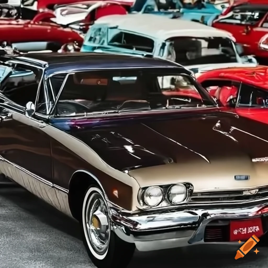 Retro collection of iconic cars spanning decades