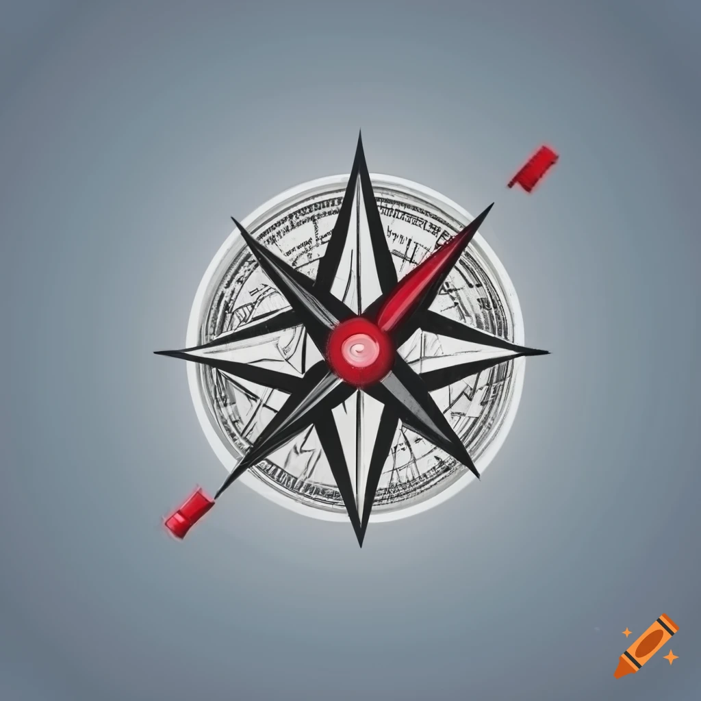 Vector illustration of a compass