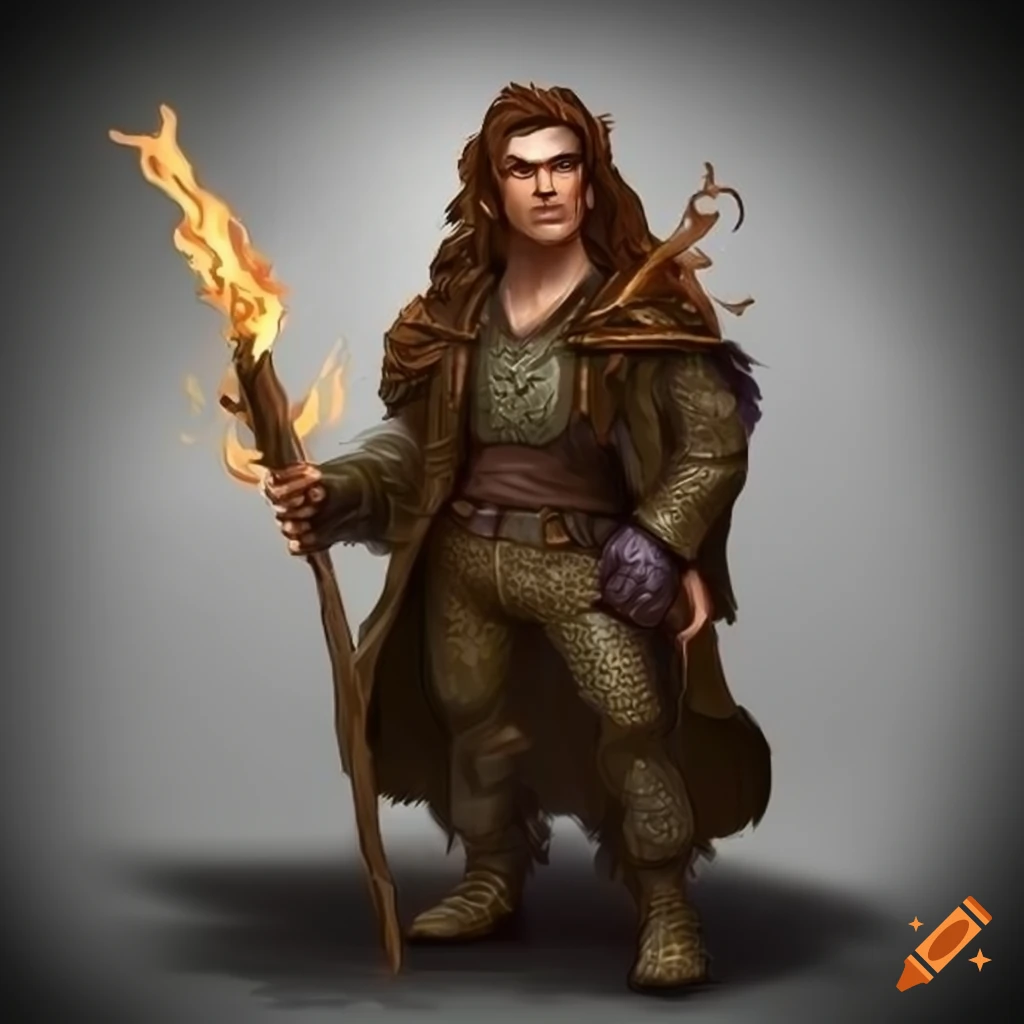 Halfling sorcerer with brown hair and bronze dragon scales