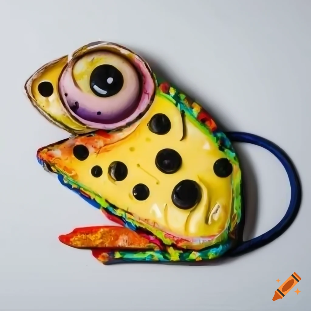 Colorful graffiti style cheese mouse on white background