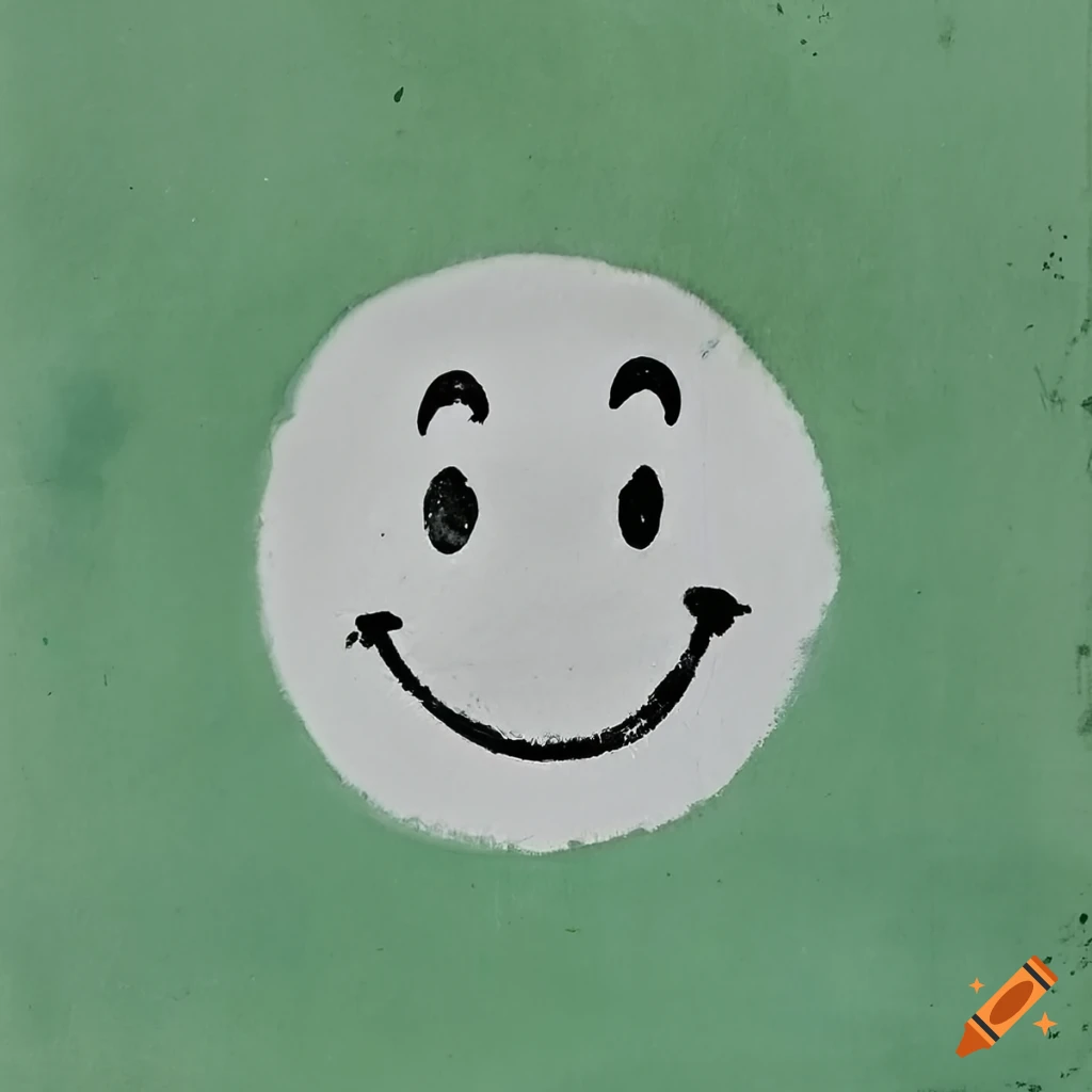Smiley face on green background, reminiscent of 1960s album cover