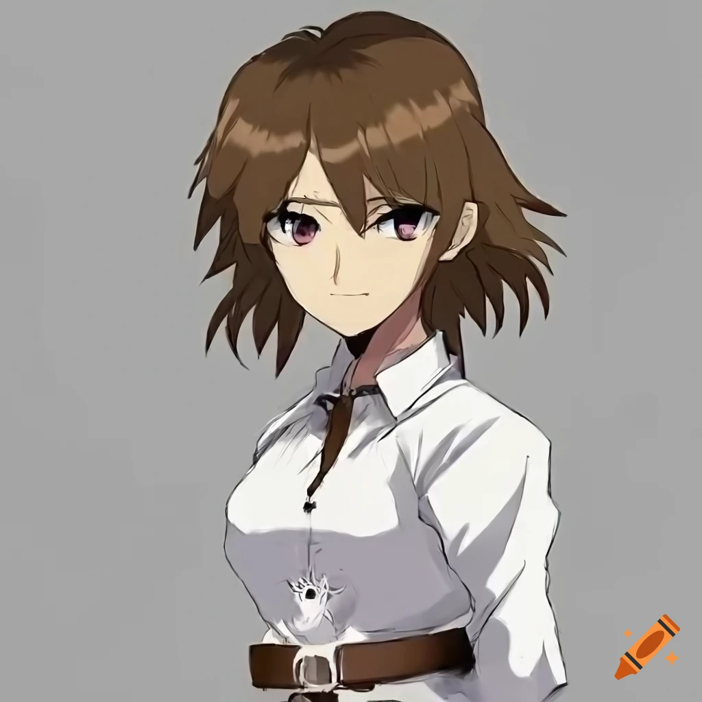 Anime gunslinger girl in wild west setting with button-up shirt