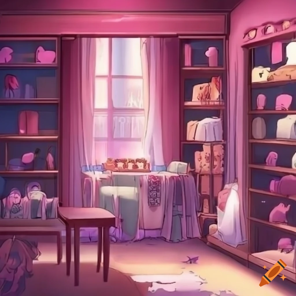 Dressing room with beauty aesthetics in anime style on Craiyon
