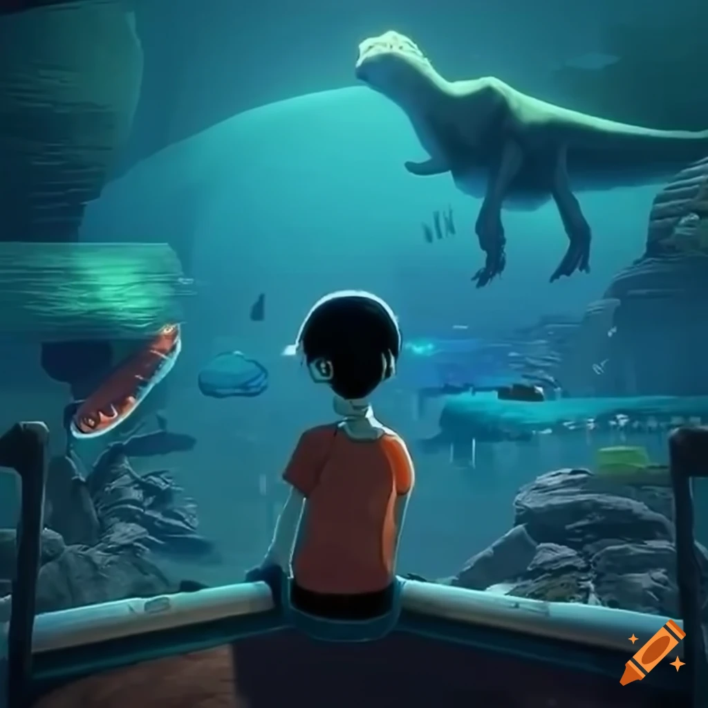 YouTube channel banner with references to Jurassic Park, Subnautica, Prison Architect, Omori, Zelda