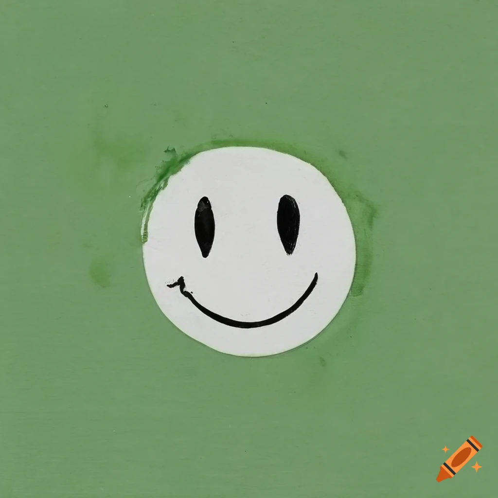 Smiley face on green background, reminiscent of 1960s album cover