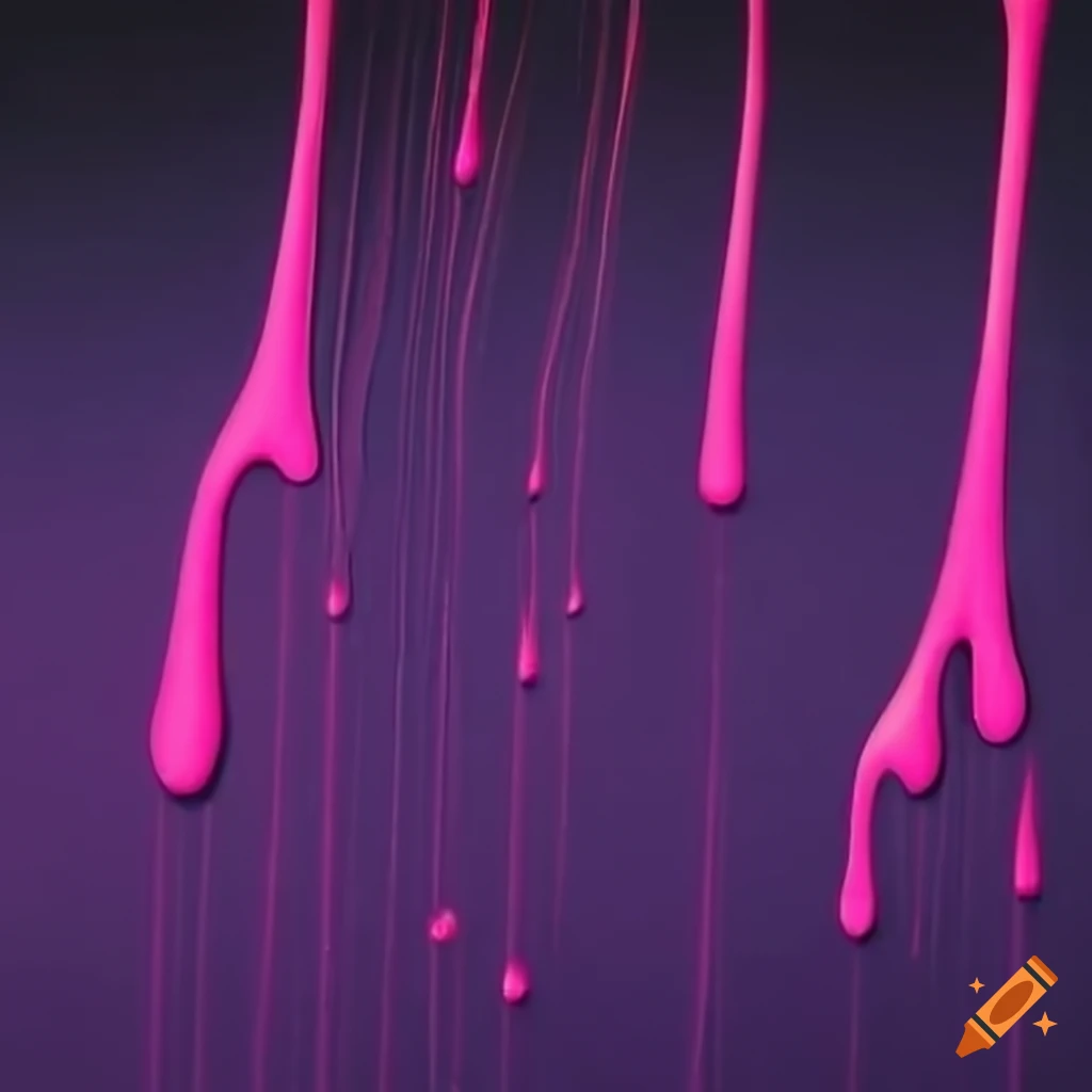 Neon pink liquid dripping on the ground