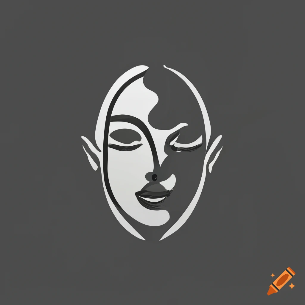 Abstract logo design of hands giving soothing massage to a figure in black and white