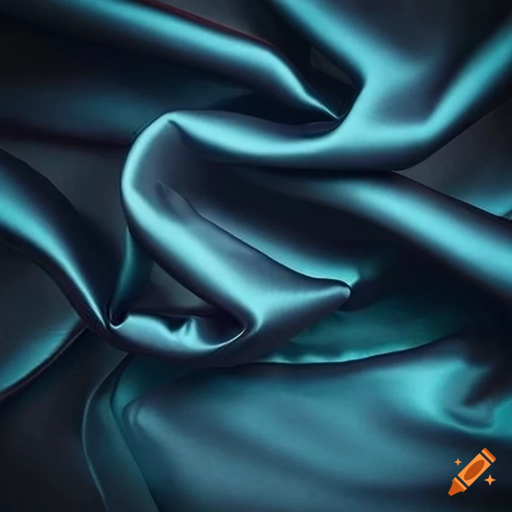 Silk satin fabric with soft, smooth folds draped gracefully