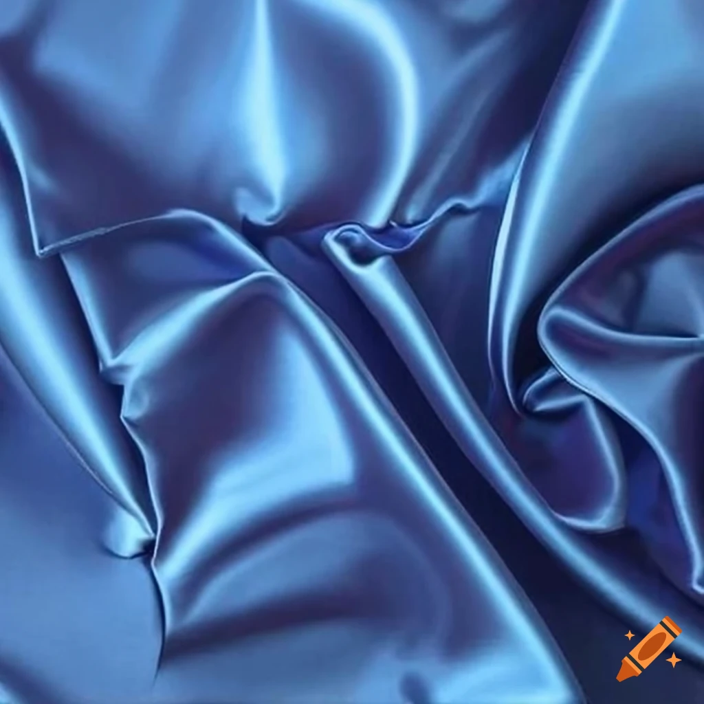Smooth and flat light blue silk satin fabric