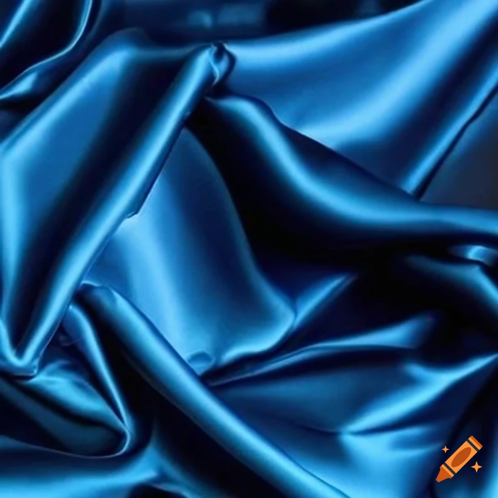 Silk satin fabric with soft, smooth folds draped gracefully