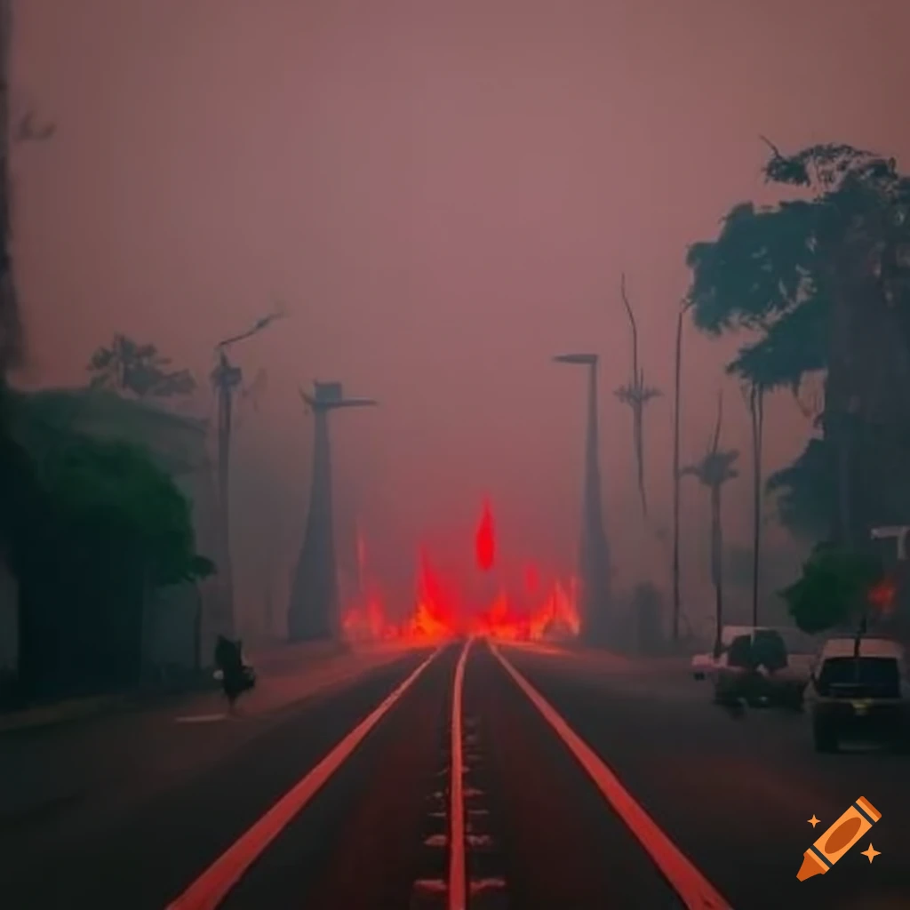 Chiang Rai Province shrouded in smoke from a forest fire
