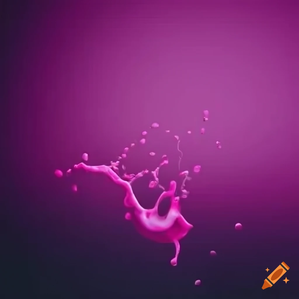 Neon pink liquid splash on the ground