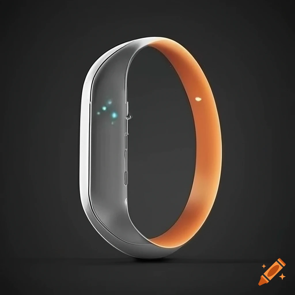 Futuristic minimalist metallic and translucent wearable device with ...