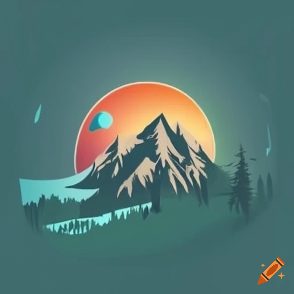 Logo for hiking and camping in mountains and wild forests with the name 'Wilderness Adventure'