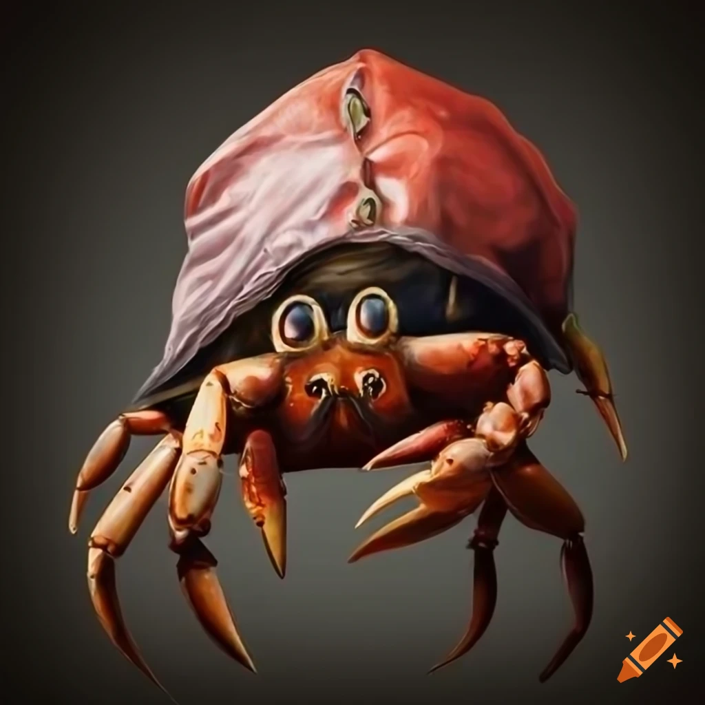 Realistic portrait of a pirate crab