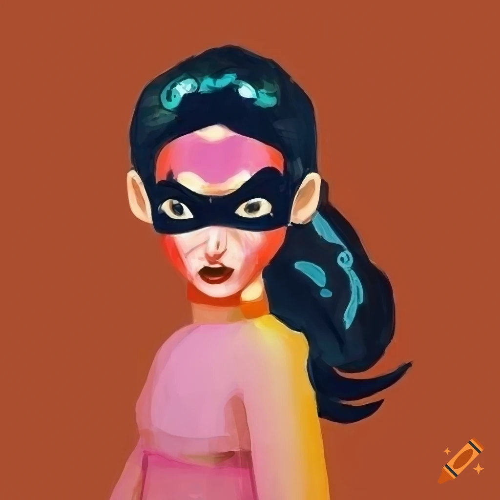 Pretty OC superheroine with a cinematic background