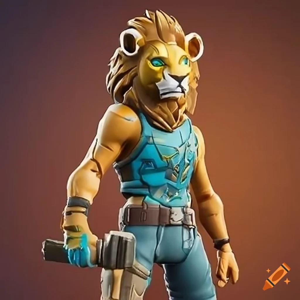 Fortnite collectible figurine with 2 players and a lion