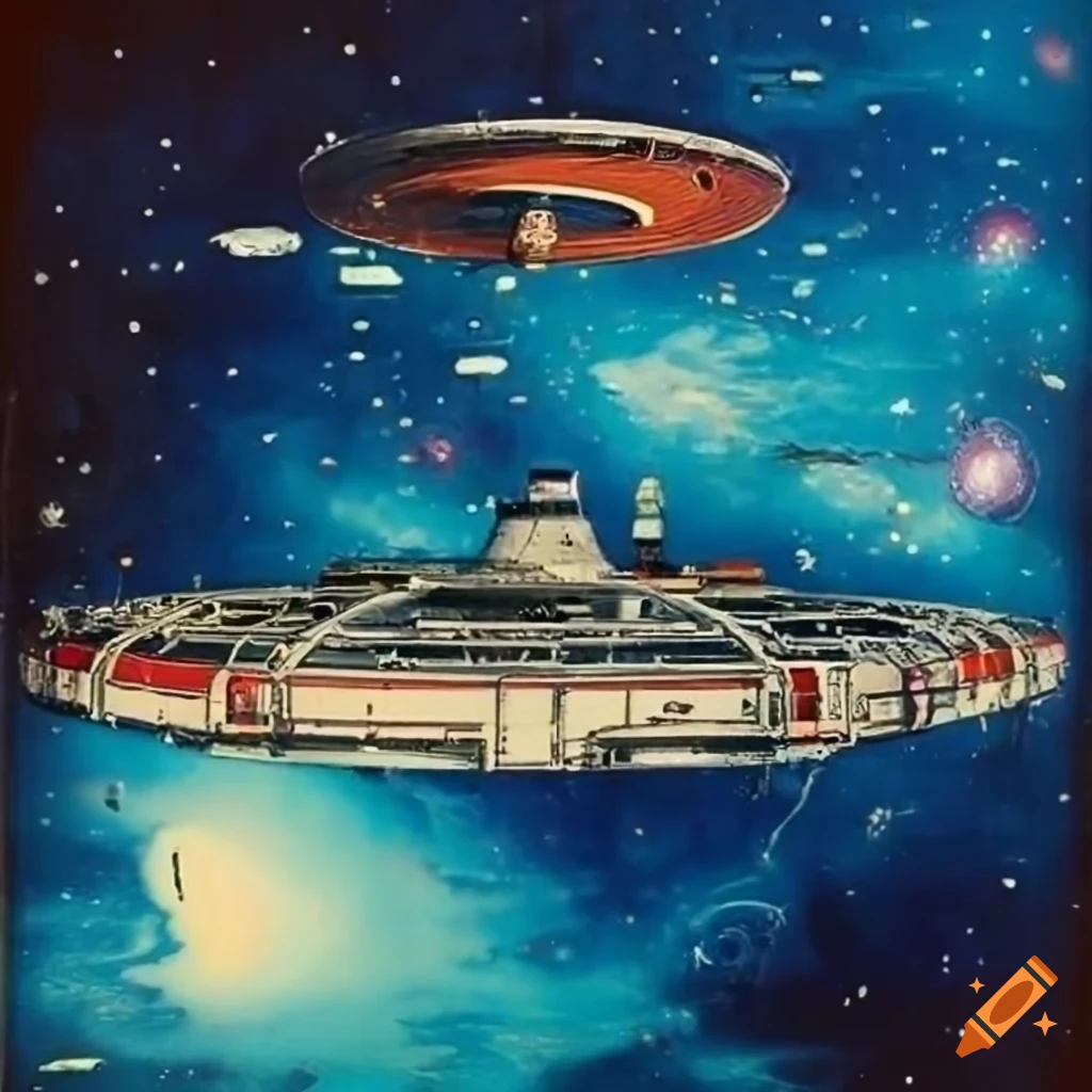70s sci-fi space station art