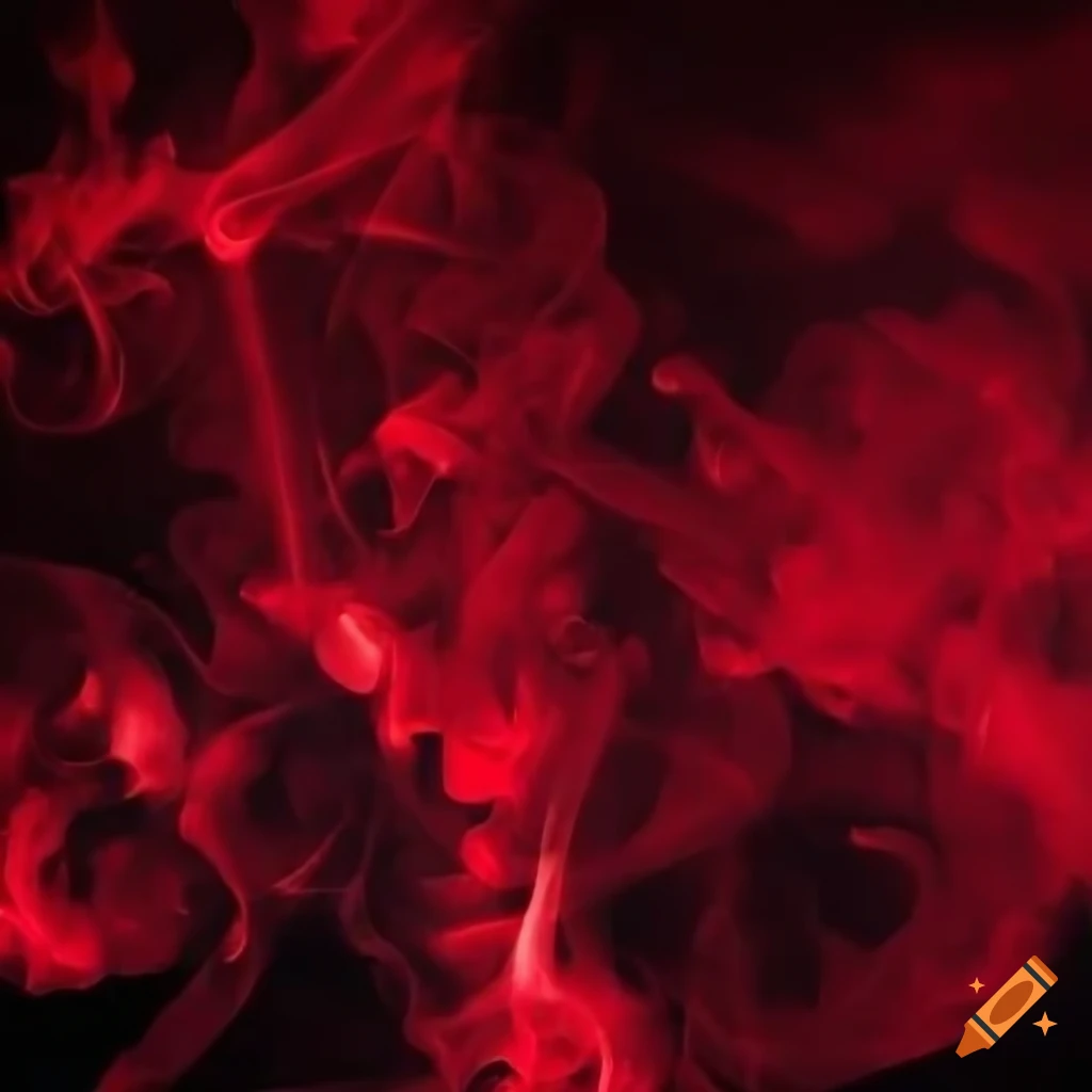 Red smoke on a black background in high definition