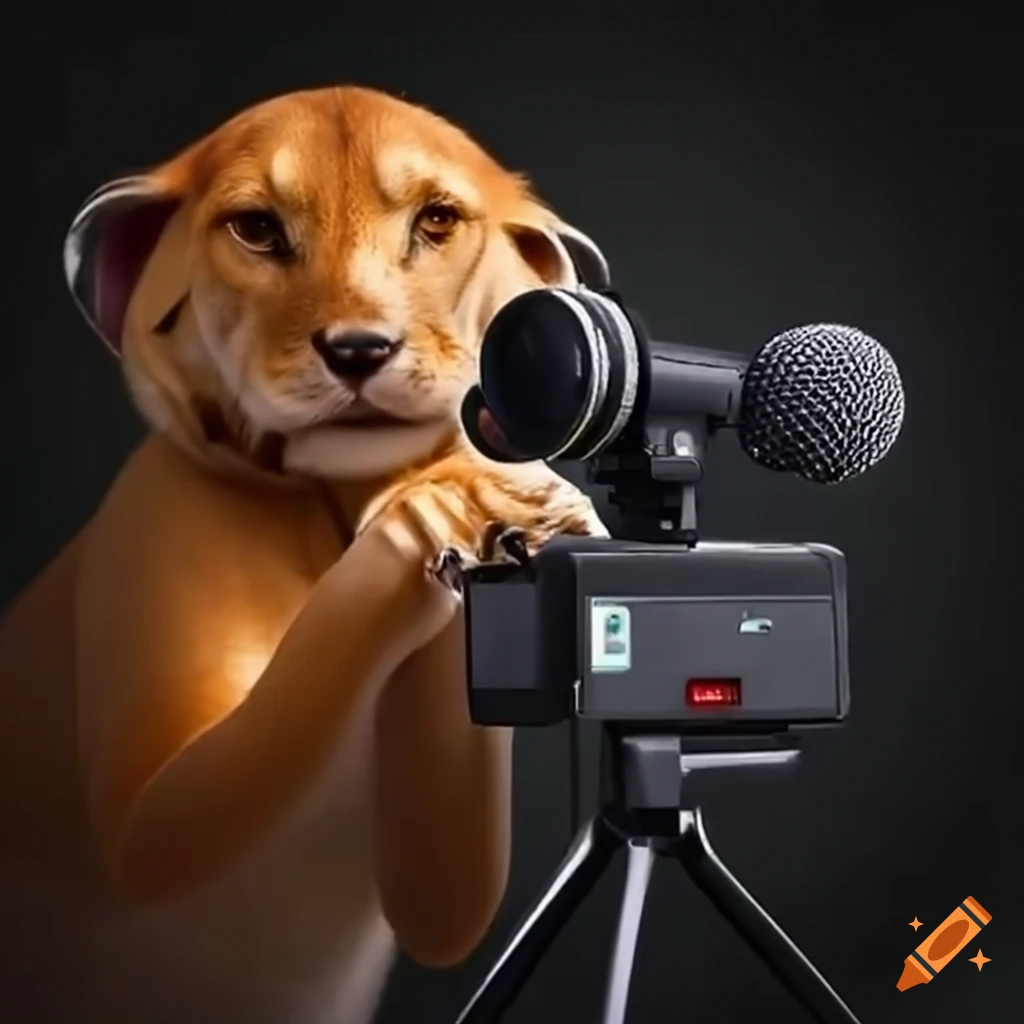 Animals working at a TV station