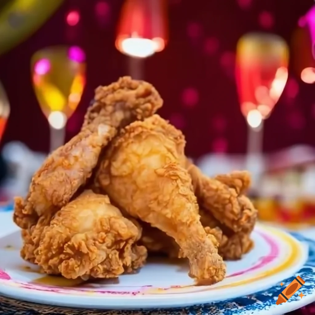 Delicious spread of fried chicken on a party table