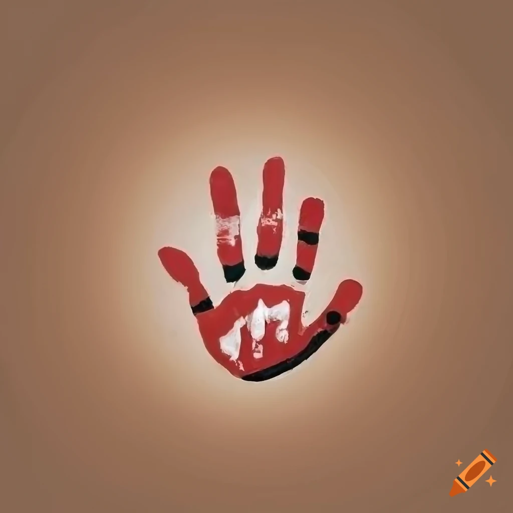 Android hand icon in cave painting style on tan background