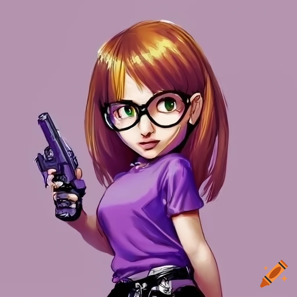 90's Sega Genesis game box art featuring a cartoon girl with yellow hair and black eyes wielding dual purple pistols