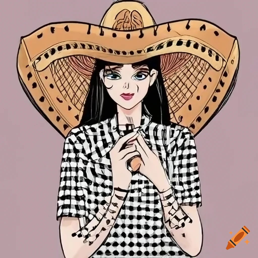 Woman 30 years old with a hat