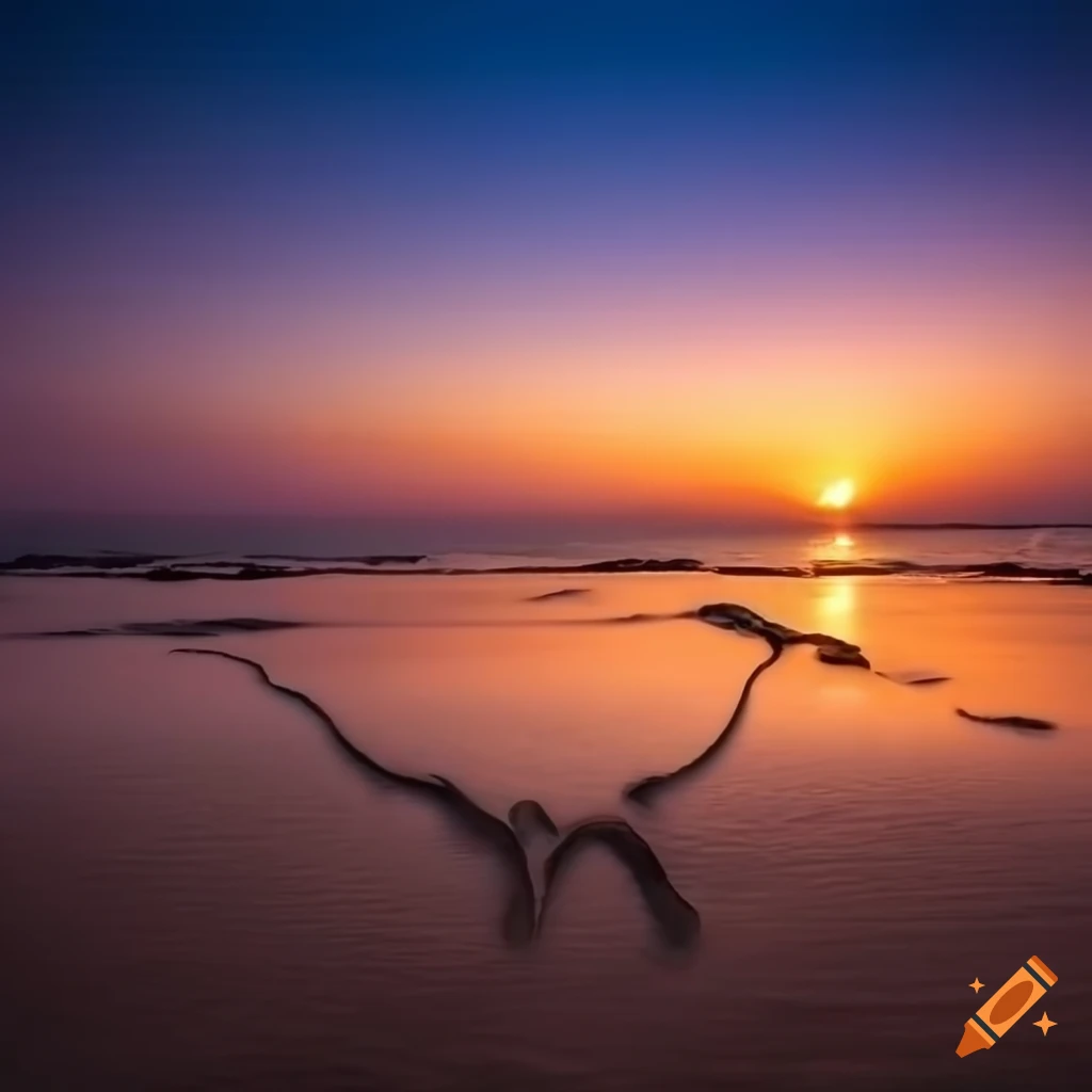 Bronze letters 'Debashish' etched in sand at sunset by the shore