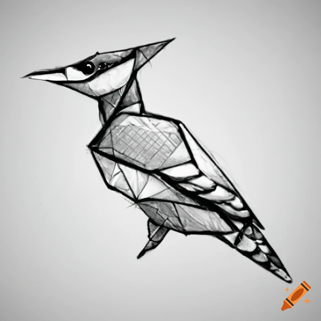 Origami woodpecker