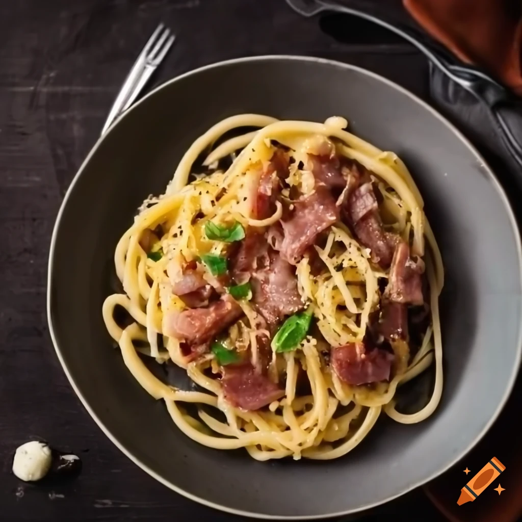 A delicious plate of carbonara pasta