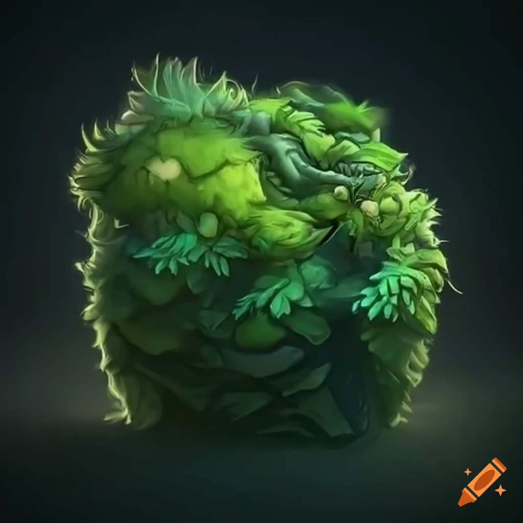 Detailed bush inspired by League of Legends game world on Craiyon