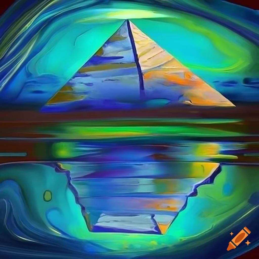 Abstract painting capturing mystical energy around the Visoko pyramids