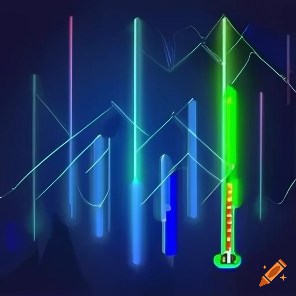 Aggressive candlestick pattern in a stock market setting with vibrant blue RGB lighting