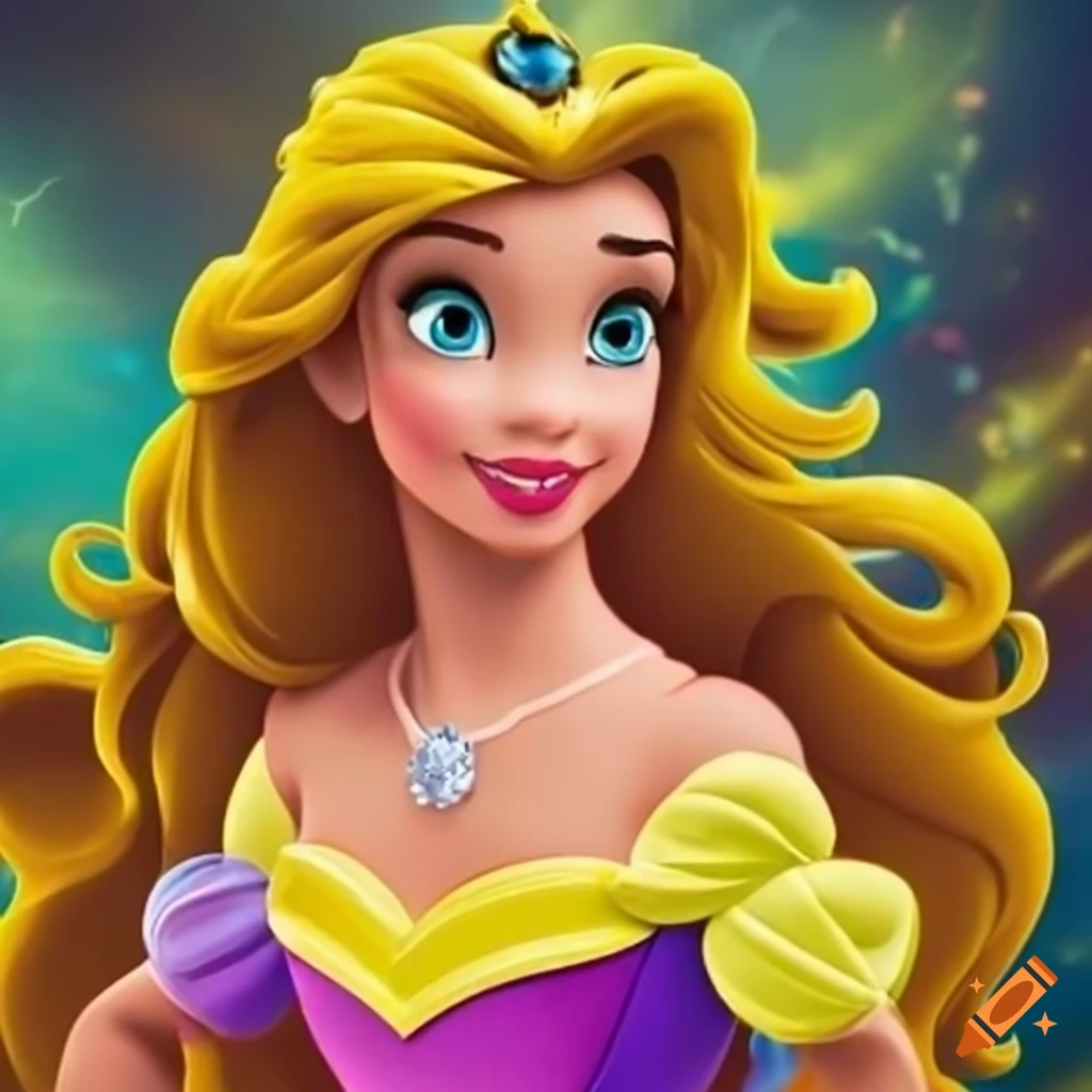 Yellow hearts and storm Disney princess
