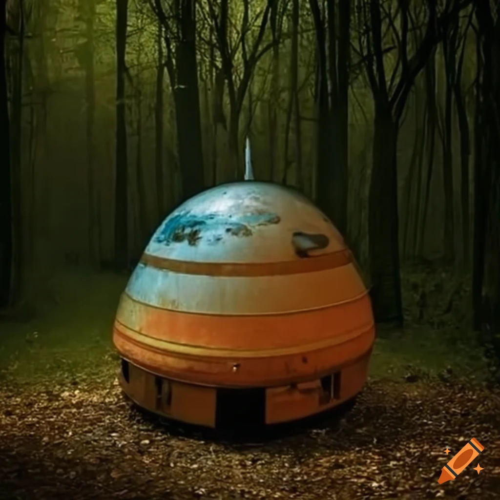 Space capsule crashed in the woods