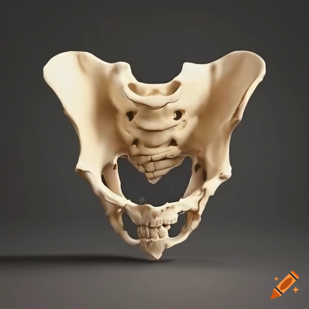 Human pelvis and skull