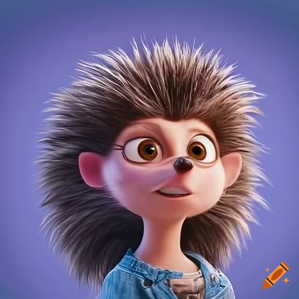 Animated Pixar movie poster featuring a hedgehog character with unique style