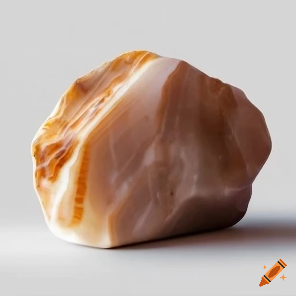 Small onyx rock on a white background