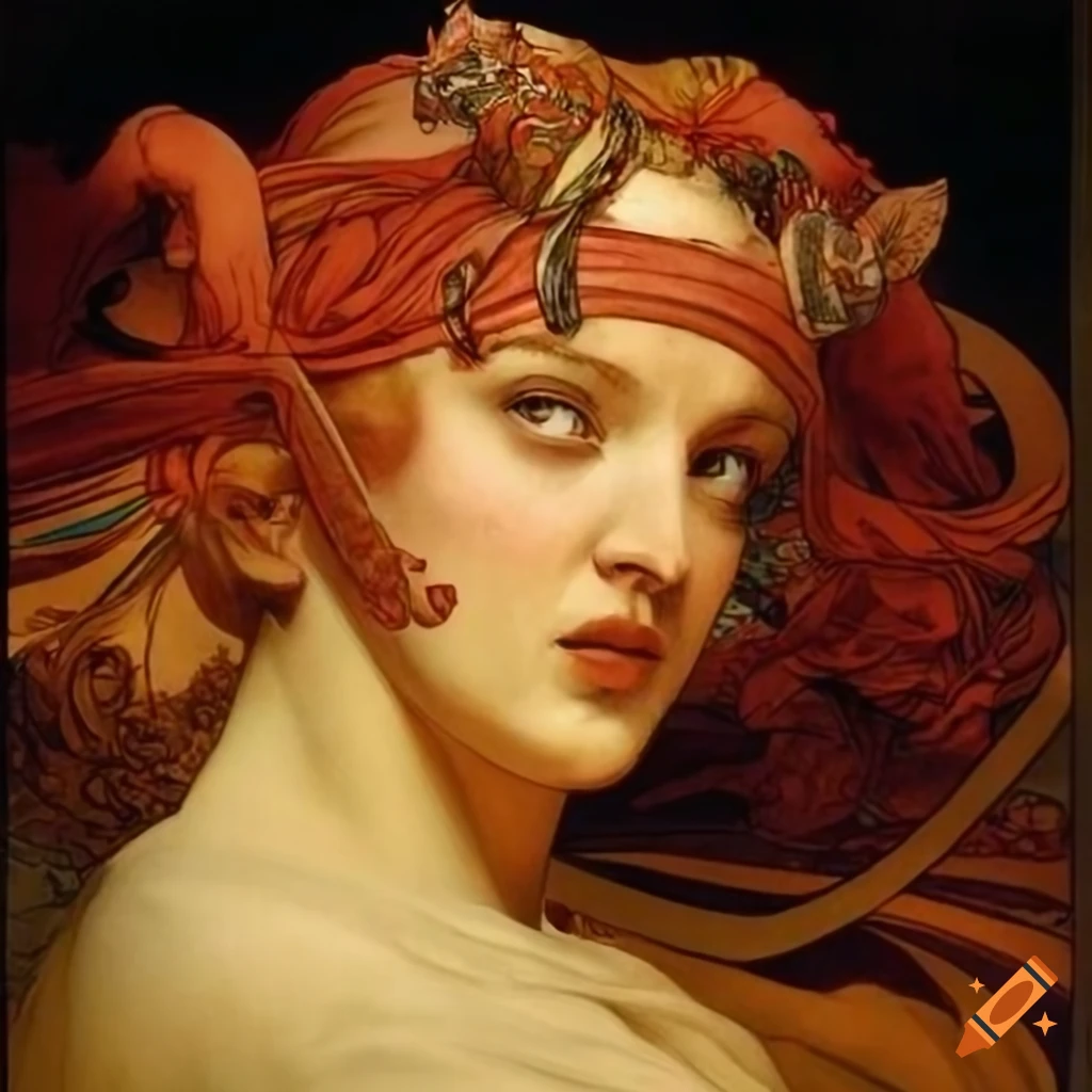 Artistic tribute to James Gurney, Norman Rockwell, and Alphonse Mucha with hints of Bernini and a captivating Batman villain