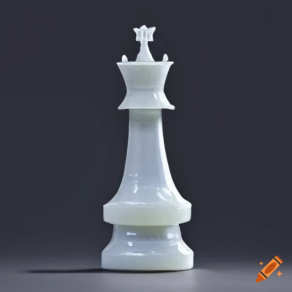 Chess king carved from quartz crystal