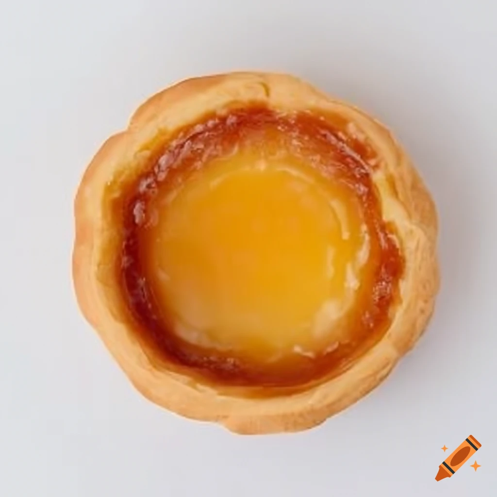 Egg tart on a white background