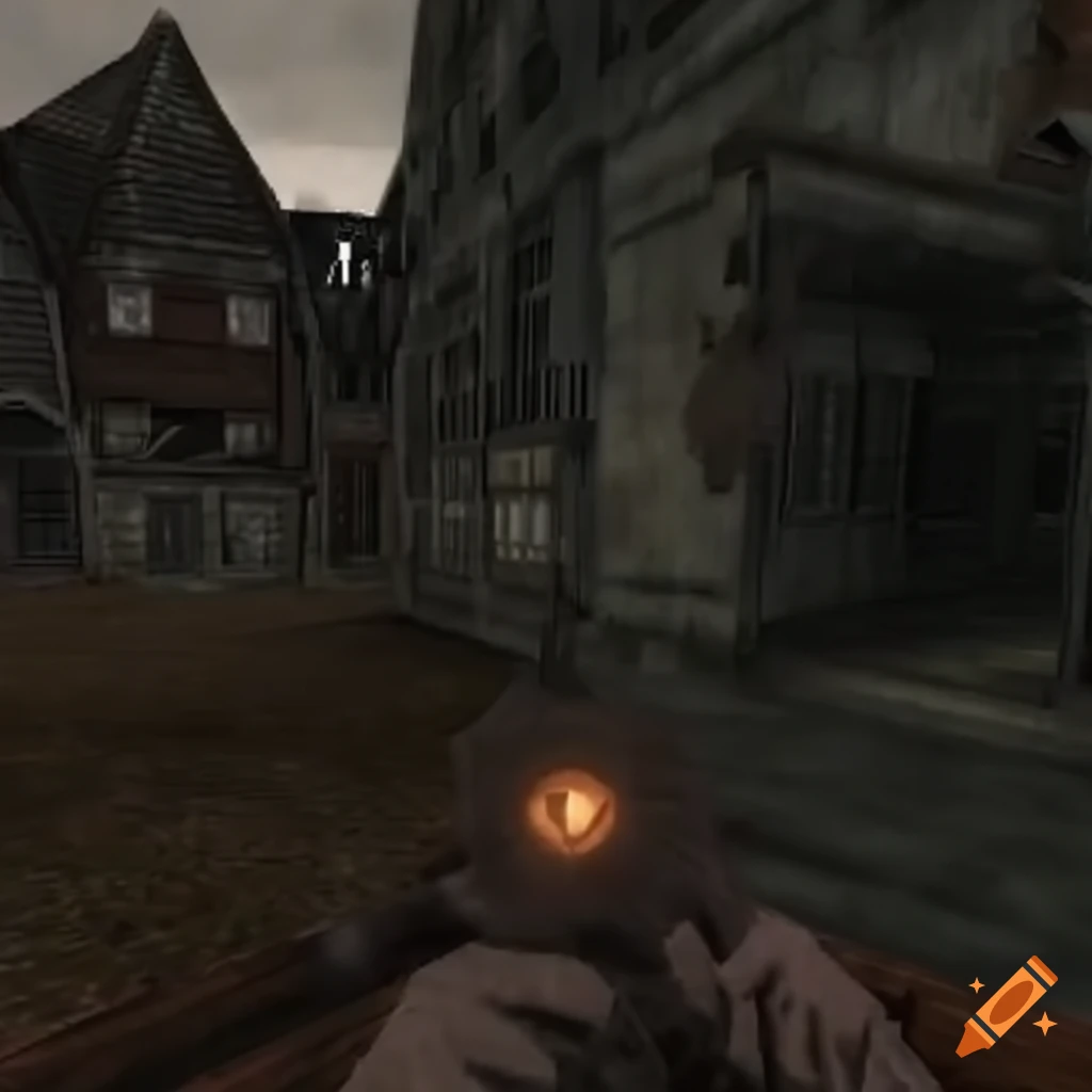 Horror town from a PS1 game