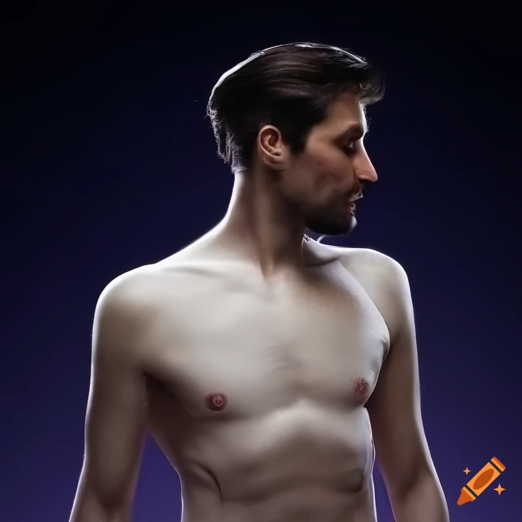 Photorealistic image of a male masseur in bright lighting