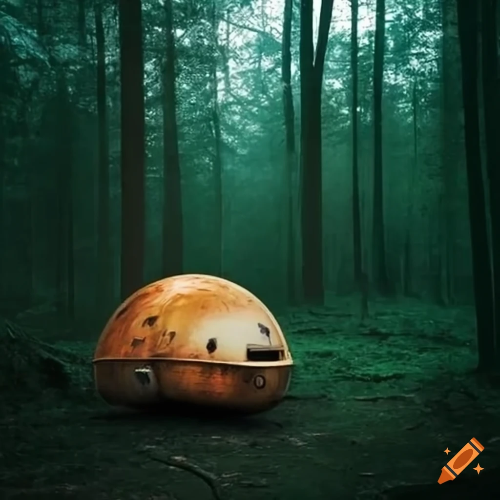 Space capsule crashed in the woods